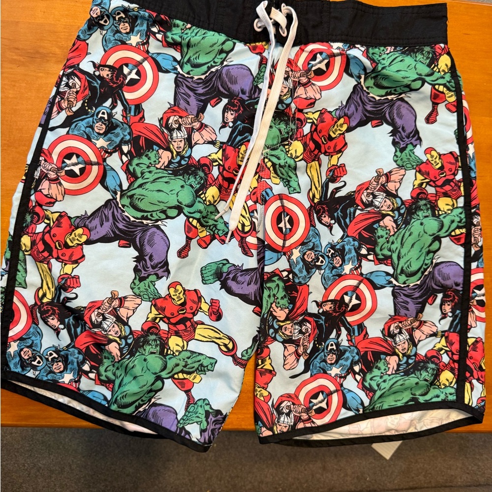 Marvel Red and Blue Athletic Shorts